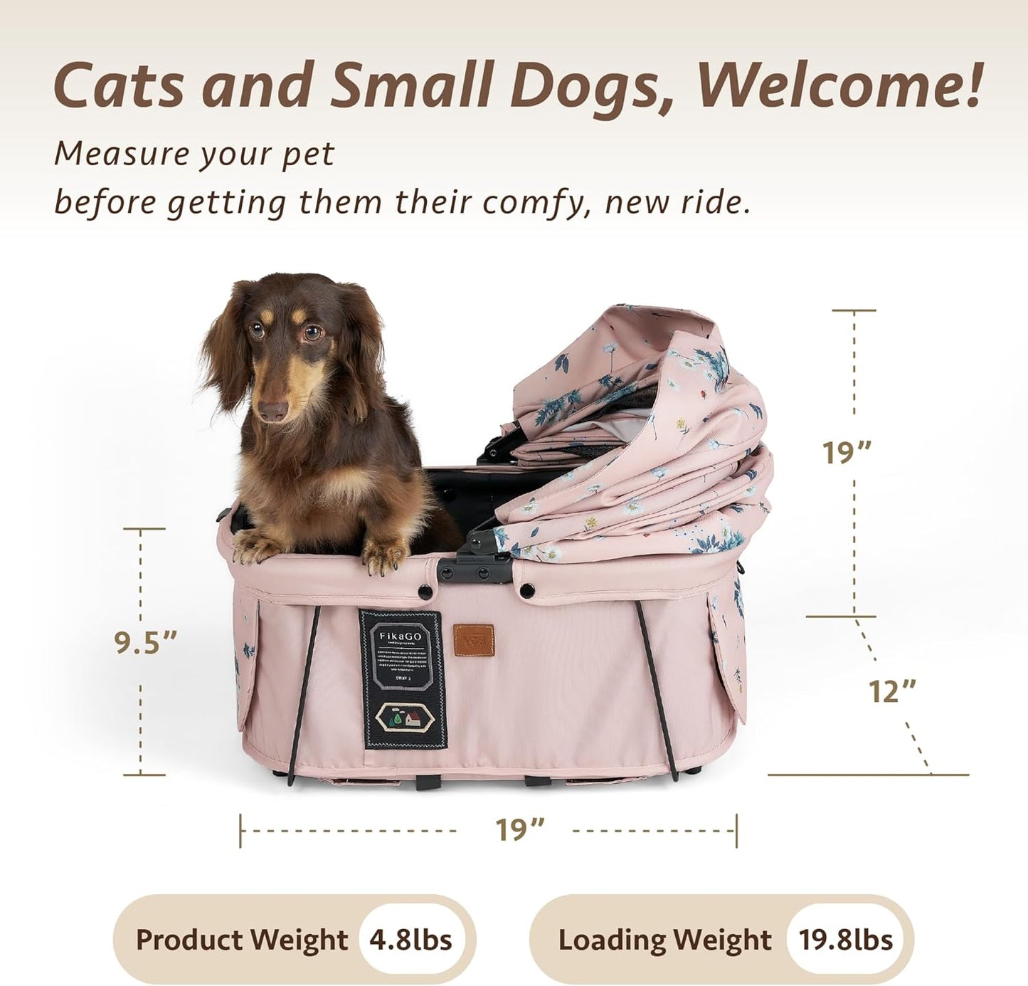 Sway2 Pet Car Seat and Carrier, 2-In-1 Booster Seat for Small Dogs and Cats