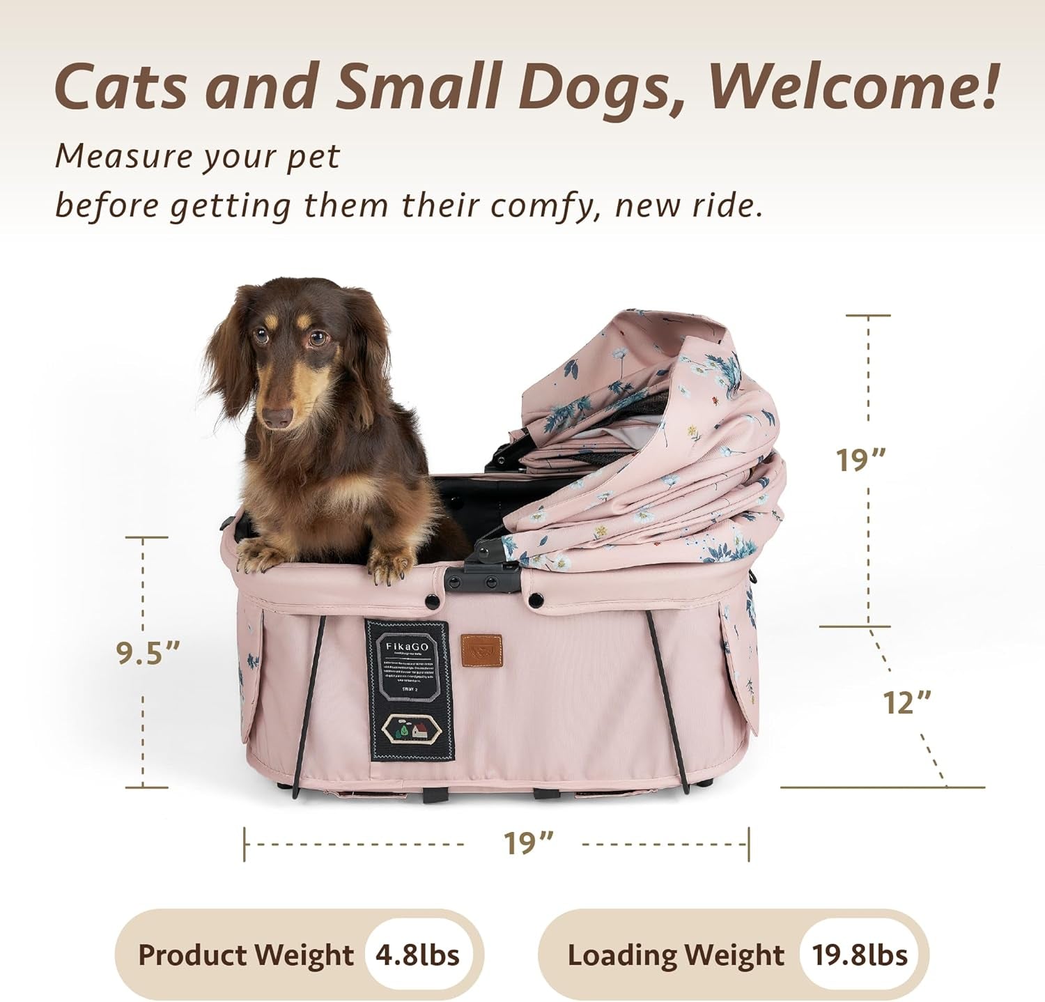 Sway2 Pet Car Seat and Carrier, 2-In-1 Booster Seat for Small Dogs and Cats