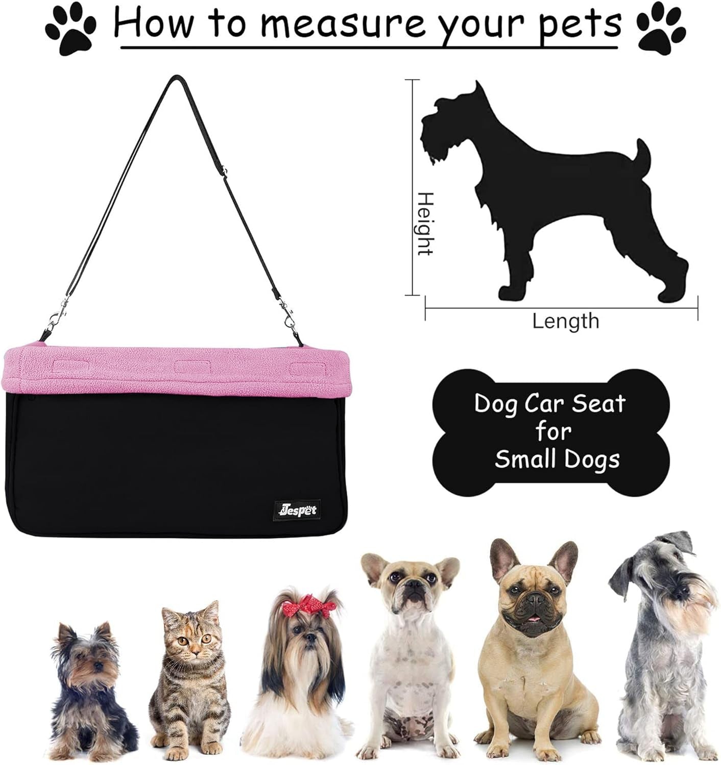 Elevated Dog Booster Car Seat (Up to 24 lbs) – Safe, Cozy Lookout Seat with Storage & Easy Install