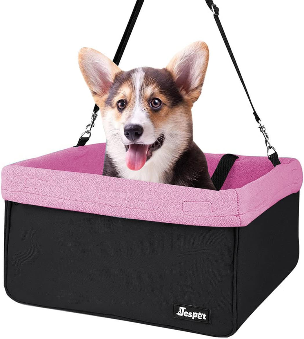 Elevated Dog Booster Car Seat (Up to 24 lbs) – Safe, Cozy Lookout Seat with Storage & Easy Install
