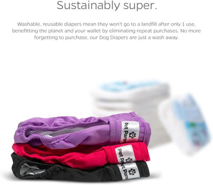Premium Washable Dog Diapers & Extendrs, (3Pack) of Female Dog Diapers & Dog Diapers Male (X-Small, Princess)