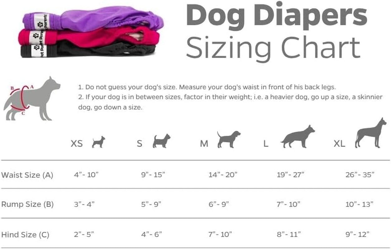 Premium Washable Dog Diapers & Extendrs, (3Pack) of Female Dog Diapers & Dog Diapers Male (X-Small, Princess)