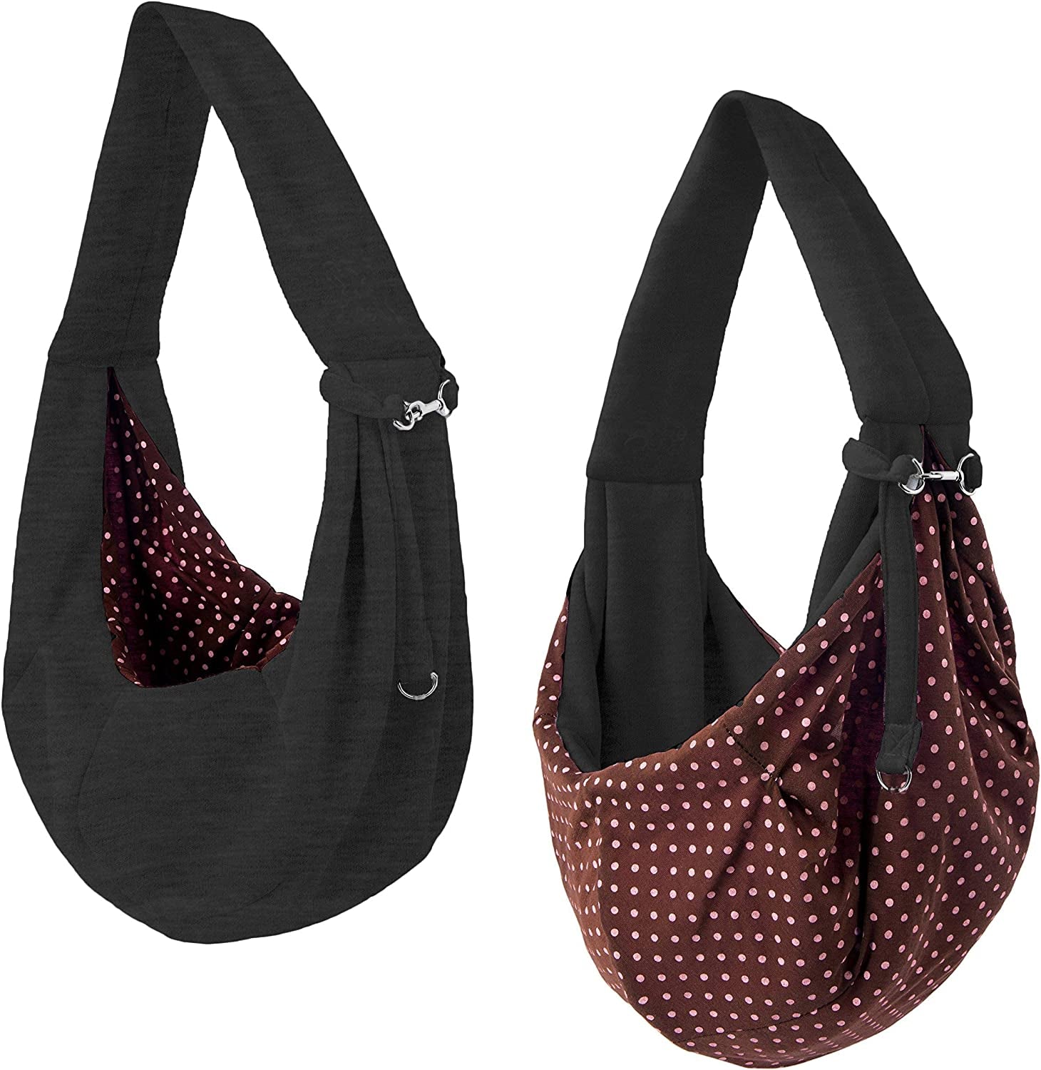 Dog and Cat Sling Carrier – Hands Free Reversible Pet Papoose Bag - Soft Pouch and Tote Design – Suitable for Puppy, Small Dogs, and Cats for Outdoor Travel
