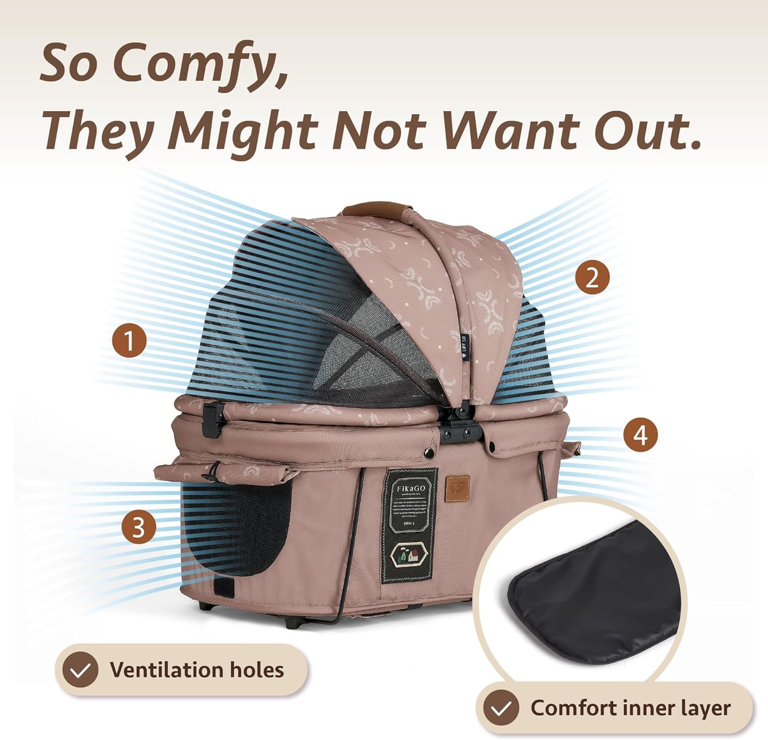 Sway2 Pet Car Seat and Carrier, 2-In-1 Booster Seat for Small Dogs and Cats